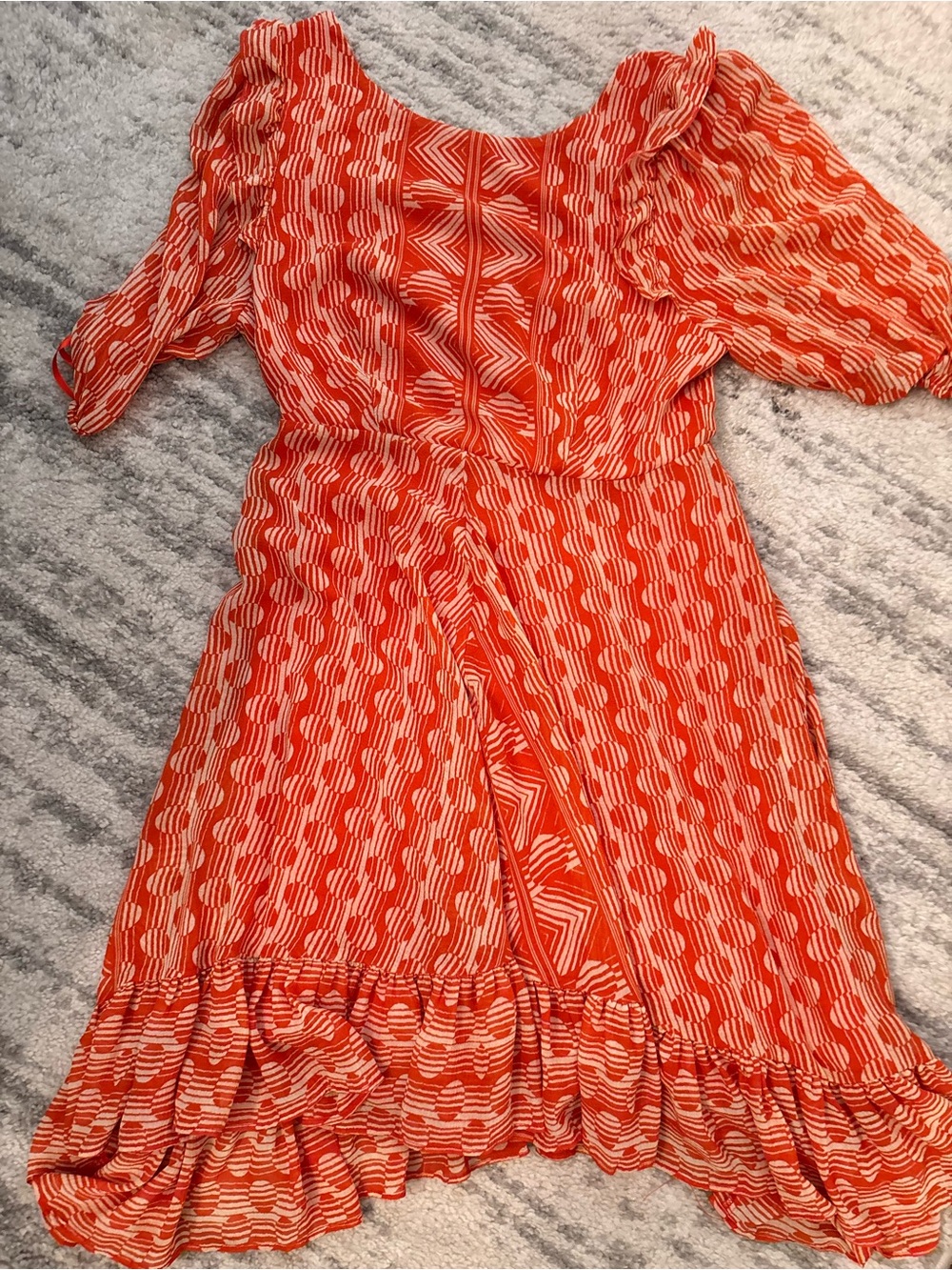 Urban Outfitters Orange & White Patterned Dress